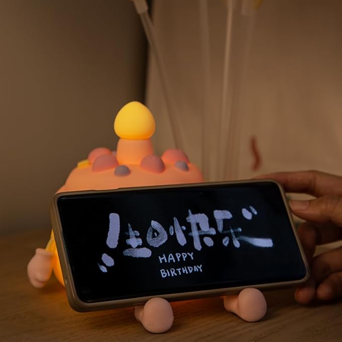 QANYI Birthday Gifts Cupcake Light for Kids, Silicone Party Cake Nursery Night Lamp with Soft Touch, Rechargeable Table Lamp Decor Gift for Daughter Girl Sister
