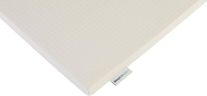 Pure Green Natural Latex Mattress Topper w/Jersey Cover - Medium Firmness - 3 Inch - Queen Size (GOTS Certified Organic)