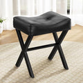 Memobarco 18-Inch Leather Vanity Stool Chair, Black by MEMOBARCO