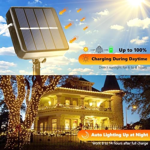 Joomer Solar Fairy Lights, 4Pack Total 104FT 320LED Lights, Warm White - Image 2
