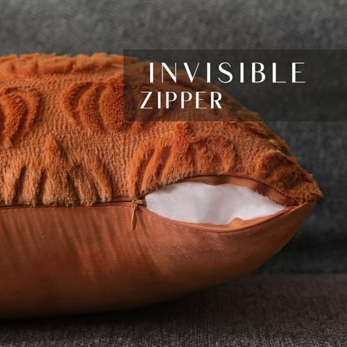 DFXSZ Fall Pillow Covers 22x22 2Pcs Rust Pumpkin Fall Decorations for Home - Image 2