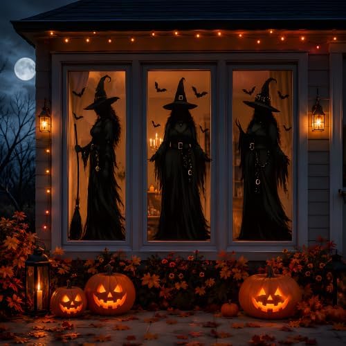 Halloween Decorations - Witch Window Clings for Halloween Party Decor - Image 6