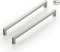 Ravinte 15 Pack Solid 7-1/2 Inch Center to Center Slim Square Bar Drawer Handles - Kitchen Cabinet Hardware Brushed Nickel Pulls