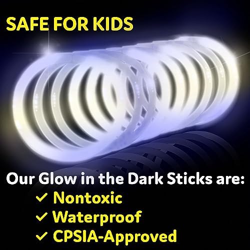 PartySticks White Glow Sticks - 100pk, 8 Glow In The Dark Light Up Party Favors, Decorations and Accessories - Image 6