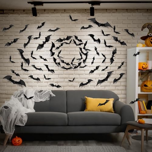LUDILO 100Pcs Bats Halloween Decorations: Halloween Bats Wall Décor Sticker - Image 5
