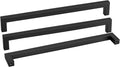 goldenwarm 50 Pack 18 Inch Black Cabinet Handles Matte Black Drawer Pulls Stainless Steel Cabinets Hardware Square Bar Modern for Kitchen Bathroom Cupboard