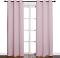 NICETOWN Nursery Essential Thermal Insulated Solid Grommet Top Blackout Curtains/Drapes (1 Pair, 42 x 84 inches, Baby Pink)