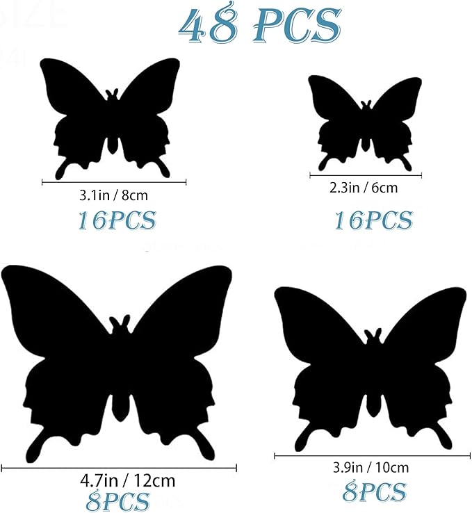 Butterfly Wall Decor 24/48 PCS, 3D Butterflies Stickers for Party Decorations with Magnets (Purple, 48)