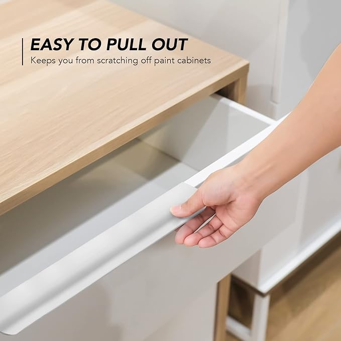 Ravinte Hardware 8 Pack Silver Cabinet Handles, 11.8 Inch (300mm) Finger Edge Pulls, 8.8 Inch Hole Center, Finger Pulls for Cabinets