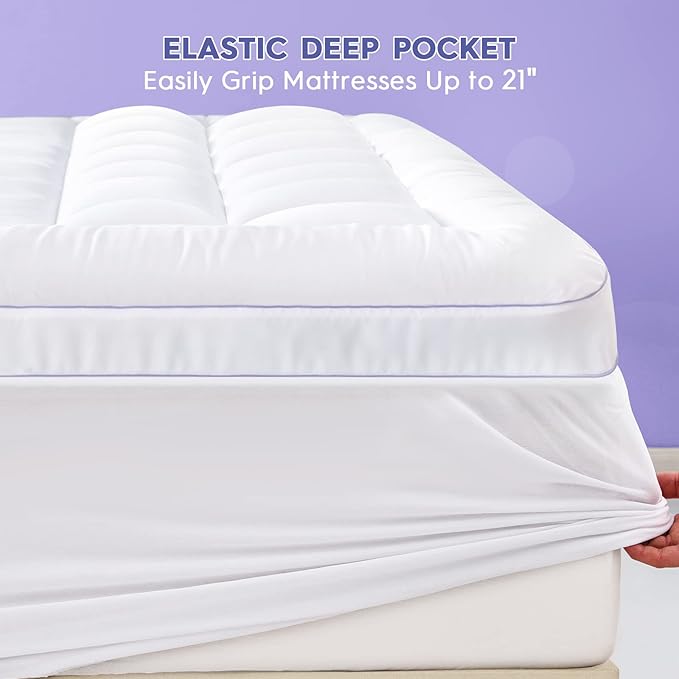 ABENE Twin XL Dual Layer 3 Inch Memory Foam Mattress Topper for College Dorm Room, 2 Inch Memory Foam Plus 1 Inch Soft Extra Long Pillowtop Mattress Pad Cover, Thick Bed Topper for Back Pain