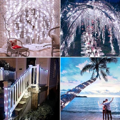 Joomer Solar Fairy Lights, 2-Pack Total 80FT 240LED String Lights, White - Image 6