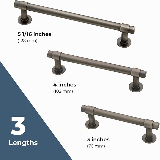 Franklin Brass Francisco (1-Pack) Cabinet Handles 5-1/16" Hole Center Pulls | Heirloom Silver Hardware for Kitchen Drawers, Dressers, Furniture P29618-904-C