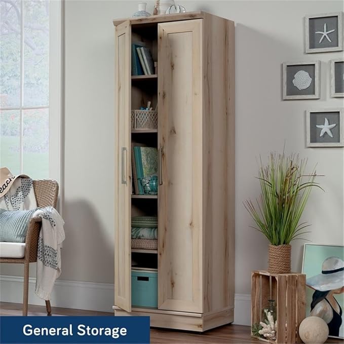 Sauder HomePlus Two Door Storage Cabinet/Pantry Cabinet, Pacific Maple Finish