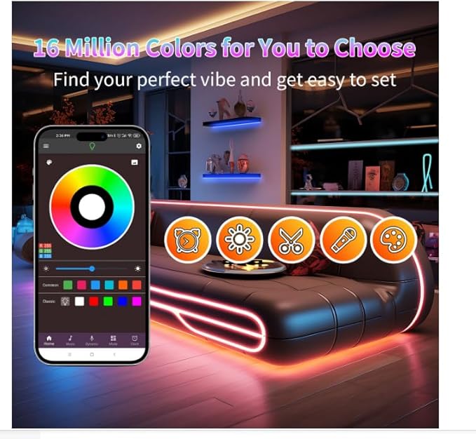 Led Lights for Bedroom 300FT (3 Rolls of 100ft), Color Changing RGB Led Strip Lights with 60 Keys Remote and App Control, Music Sync Led Lights for Room Kitchen Party Home Decor