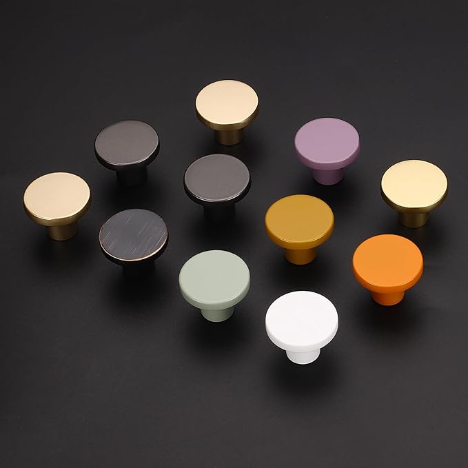 Ravinte 1 Pack Cabinet Knobs Pearl Grey Kitchen Cabinet Knobs Round Dresser Drawer Pulls Closet Door Pulls 1-1/5 Inch