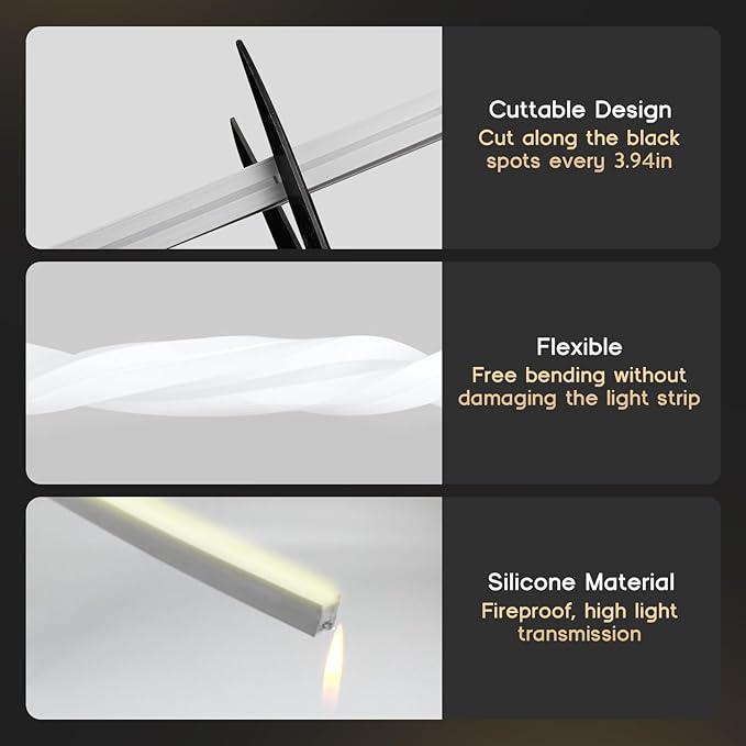 LED Strip Lights Neutral White 4000K,98.4ft 110-120V Neon Rope Lights,Flexible Silicone Outdoor Waterproof Neon Strip Lights for Bedroom,Mirror,Kitchen Cabinet, Living Room,Halloween Decor