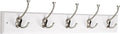 Liberty Hardware 129848 Wall Mounted Coat Rack with 5 Decorative Hooks, 27-Inch, Satin Nickel and White