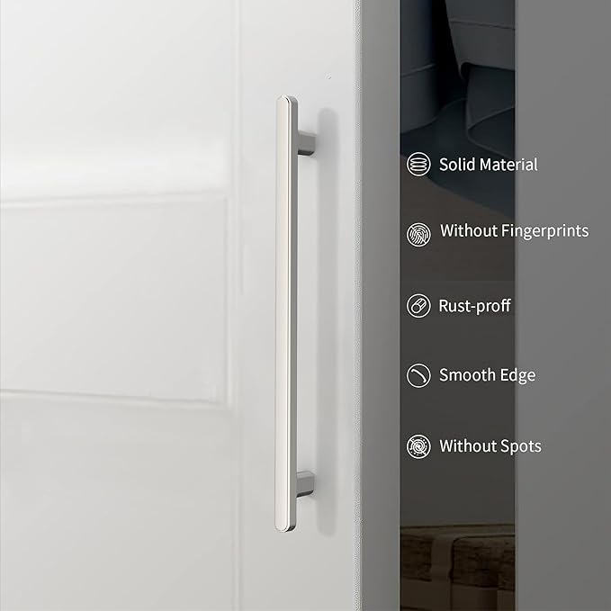10 Pack 3.75 Inch(96mm) Kitchen Cabinet Handles Brushed Satin Nickel Cabinet Pulls Kitchen Cabinet Hardware Drawer Pulls for Cupboard Wardrobe