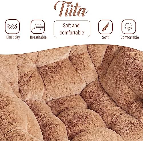 Tiita Modern Large Accent Lounge Chair with Ottoman, Leisure Sofa Armchair with Footrest, Reading Chair for Bedroom, Living Room, Dorm Rooms, Garden and Courtyard - Image 3