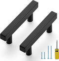 Ravinte Black Cabinet Handles 5 Pack 2-1/2 inch Matte Black Square Cabinet Pulls Kitchen Hardware 4 inch Overall Length Kitchen Drawer Pulls