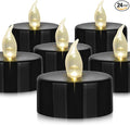 Battery Operated LED Tea Lights: 50PACK Flameless Votive Candles Lamp Realistic and Bright Flickering Holiday Gift Long Lasting 200Hours for Seasonal & Festival Celebration Black