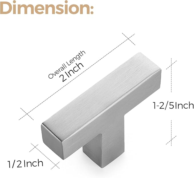 Ravinte 3 Pack 2 inch Length Square Cabinet Pulls Brushed Nickel Stainless Steel Kitchen Drawer Pulls Cupboard Handles Cabinet Handles