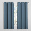 NICETOWN Smoky Blue Blackout Curtains 68 inches Length for Laundry Room, 2 Panels, 42" Wide, Thermal Insulated Decoration Drapes for Office Window