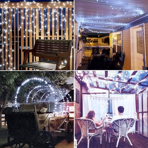 Joomer Solar Fairy Lights, 2-Pack Total 80FT 240LED String Lights, White - Image 4