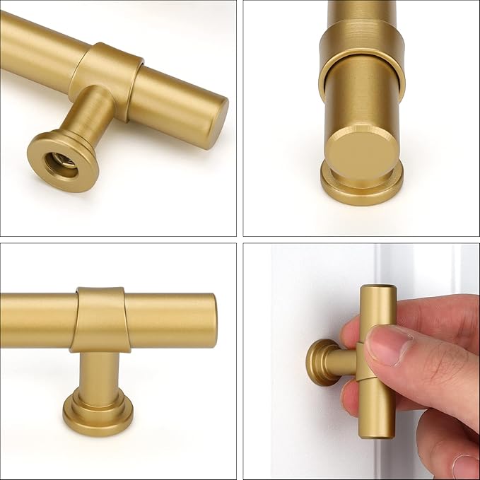 goldenwarm Gold Cabinet Knobs Matte Gold Dresser Knobs Kitchen Cabinet Handles for Dresser Drawers Modern Hardware for Bathroom Cupboard