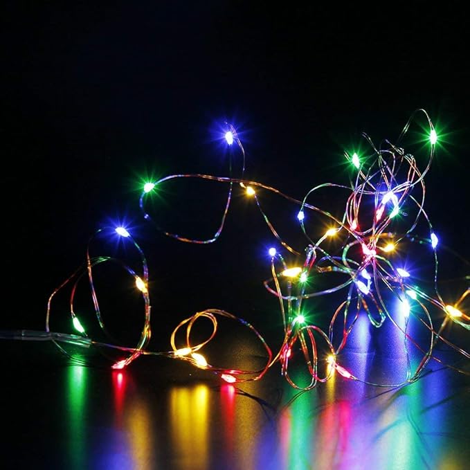 MUMUXI 12 Pack 7.2ft Fairy Lights Battery Operated String Lights, 20 Mini Battery Powered LEDs for Centerpiece Table Decorations, Wedding Party Bedroom Mason Jar Christmas, Multicolor