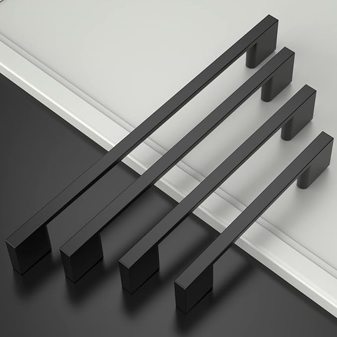 Asidrama 6 Pack 12.6 Inch(320mm) Matte Black Kitchen Cabinet Handles, Cabinet Pulls Kitchen Cabinet Hardware for Cupboard Drawer Pulls