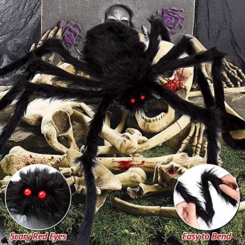 OCATO 200" Halloween Decorations Spider Web Outdoor +59" Giant Spider Décor - Image 2