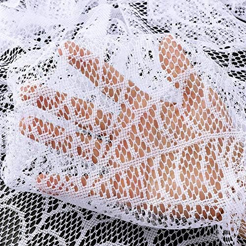AerWo Halloween Fireplace Mantel Scarf, Halloween Decorations White Lace Spiderweb Fireplace Cover Festive Party Supplies,18 x 98 inch - Image 7
