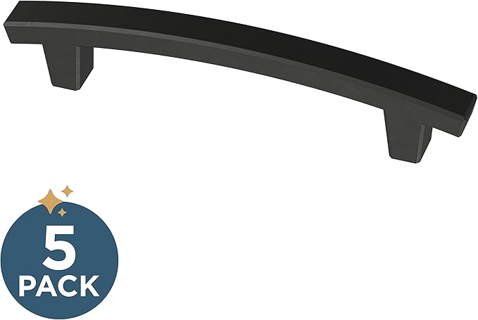 Franklin Brass (10-Pack) – Matte Black Cabinet Handles, 4 Inch Hole Center, Pulls for Drawers, Kitchen Cabinet Door, Dressers | Pierce