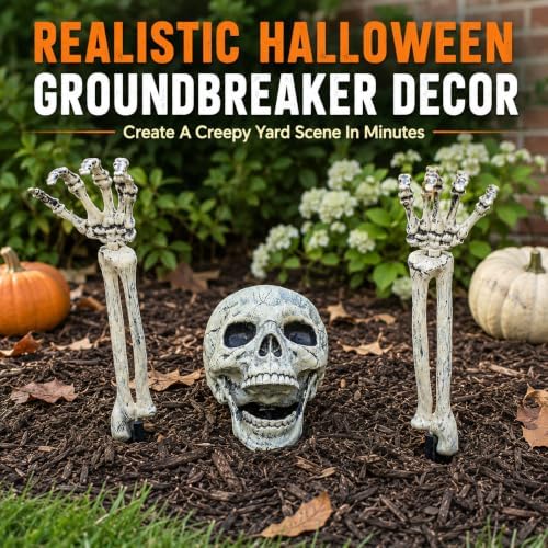 AISENO Realistic Skeleton Stakes Halloween Decorations for Lawn Stakes Garden Halloween Skeleton Decoration Outdoor - Image 3