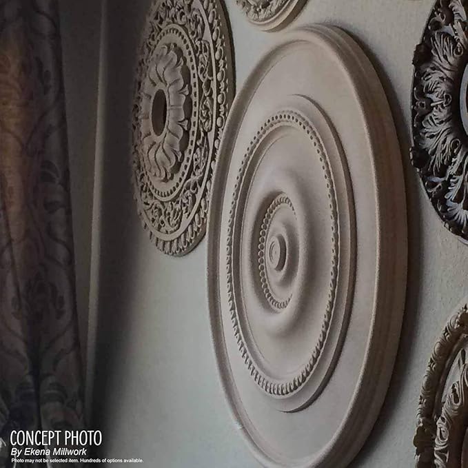 Ekena Millwork CM12BRBPS 12-1/2" x 3-7/8" x 3/4" Bradford Ceiling Medallion, Black Pearl