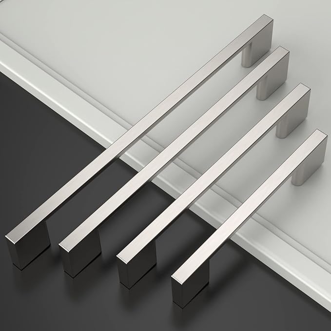 Asidrama 6 Pack 6.3 Inch(160mm) Brushed Satin Nickel Kitchen Cabinet Handles, Cabinet Pulls Kitchen Cabinet Hardware for Cupboard Drawer Pulls