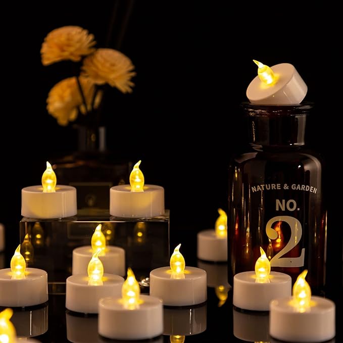 LED Tea Lights Candles- 150PACK Warm Yellow Flameless Candles Realistic and Bright Flickering Long Lasting 200Hours for Holiday Celebration,Party,Home Decoration Warm Yellow,Battery Operated