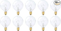 Simba Lighting Small Globe G16.5 Round Bulb 25W E12 Candelabra Base (10 Pack) for Chandelier, Ceiling Fan, Decorative Vanity Lights, Sconce, Aromatic Wax Warmer, Clear Glass 110V 120V 2700K Warm White