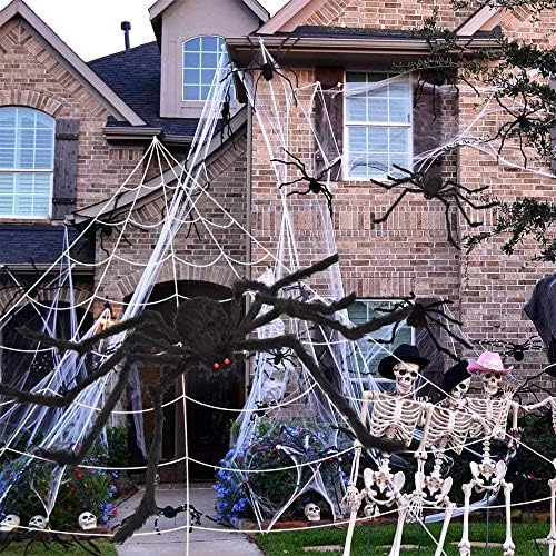 OCATO 200" Halloween Decorations Spider Web Outdoor +59" Giant Spider Décor - Image 5