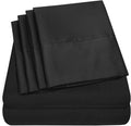 Cal King Size Bed Sheets - 6 Piece 1500 Supreme Collection Fine Brushed Microfiber Deep Pocket California King Sheet Set Bedding - 2 Extra Pillow Cases, Great Value, California King, Black