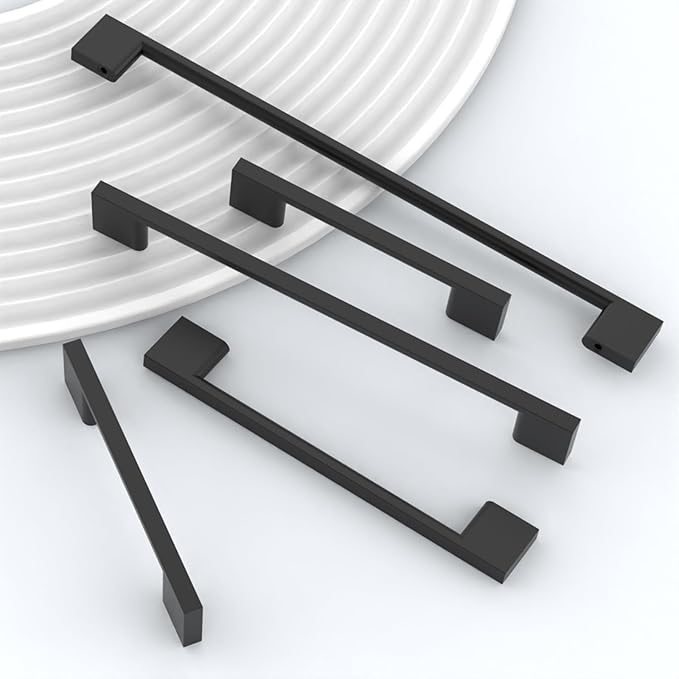 6 Pack Matte Black Cabinet Pulls 12.5 Inch Cabinet Handles Kitchen Cabinet Hardware Wardrobe Pulls Kitchen Handles for Cabinets Black Dresser Pulls Drawer Handle