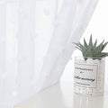 MYSKY HOME White Curtains for Living Room 84 Inch Length Long Pom Pom Curtains for Bedroom Sheer Curtains for Nursery Windows Rod Pocket Privacy Drapes Dining Room 52" x 84" 2 Panels