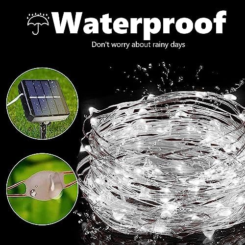 Joomer Solar Fairy Lights, 2-Pack Total 80FT 240LED String Lights, White - Image 5