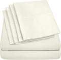 Sweet Home Collection 6 Piece Bed Sheets 1500 Supreme Collection Microfiber Deep Pocket Set-Extra Pillow Cases, Value, Queen, Ivory
