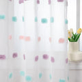 MYSKY HOME Rainbow Pom Pom Curtains for Bedroom, Living Room & Nursery - Set of 2, 63 Inch Length, Sheer, Rod Pocket, Farmhouse Style, 52 x 63 inch