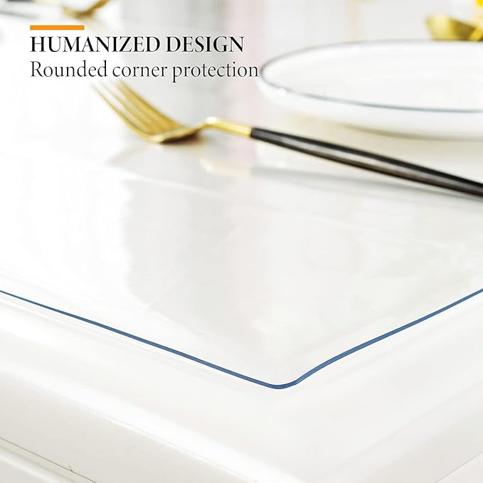 Deep Dream 1.5mm Clear Desk Cover Protector, 42×120 Inch Clear Desk Cover, Clear Desk Mat, Table Cover Tablecloth Protector Rectangle, Table Protector for Dining Room Table