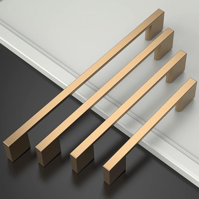 Asidrama 10 Pack 3.75 Inch(96mm) Champagne Bronze Kitchen Cabinet Handles, Cabinet Pulls Kitchen Cabinet Hardware for Cupboard Drawer Handles Dresser Pulls