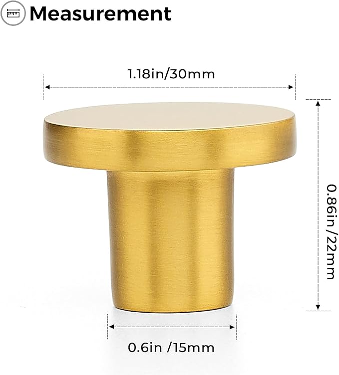 Ravinte 35 Pack Cabinet Knobs Gold Kitchen Cabinet Knobs Round Dresser Drawer Pulls Closet Door Pulls 1-1/5 Inch
