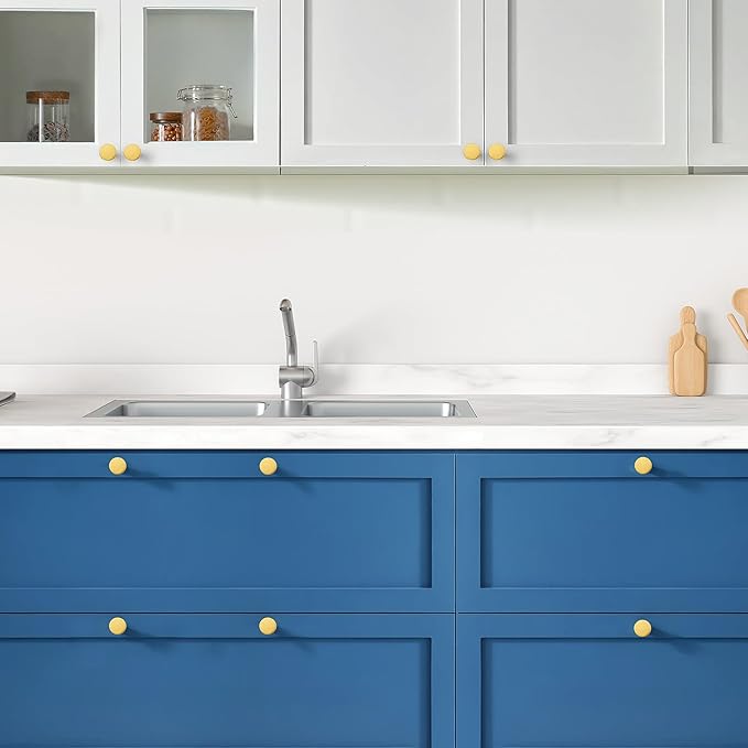Ravinte 45 Pack Cabinet Knobs Gold Kitchen Cabinet Knobs Round Dresser Drawer Pulls Closet Door Pulls 1-1/5 Inch